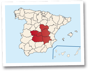 Location of Castilla La-Mancha in Spain